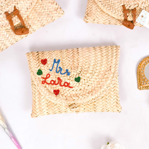 Personalised Straw Clutch Bag – Perfect Summer Accessory