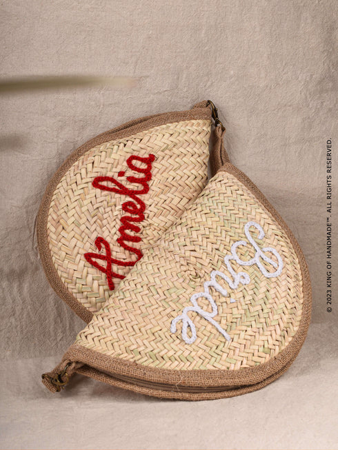 Personalized Bride Bag - Beach Bag - Straw Clutch - Custom Gift