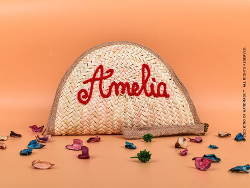 Personalized Bride Bag - Beach Bag - Straw Clutch - Custom Gift