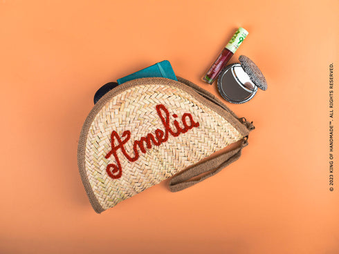 Personalized Bride Bag - Beach Bag - Straw Clutch - Custom Gift