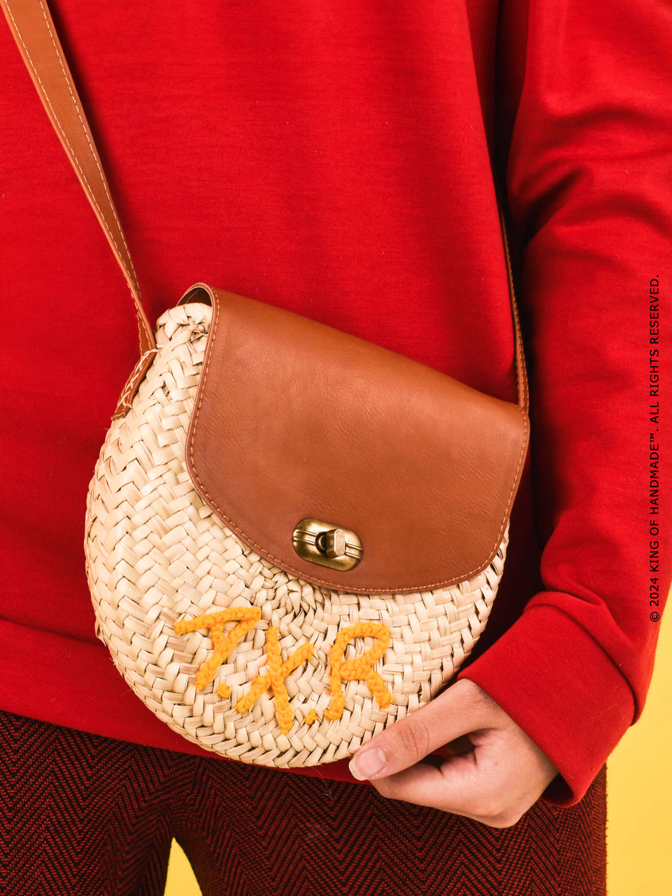 Personalized Straw Crossbody – Monogrammed Moroccan Purse