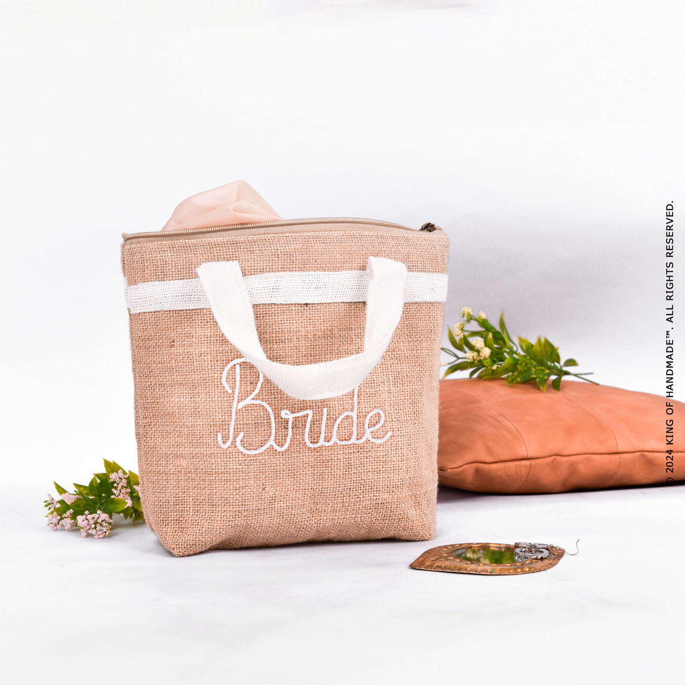 Personalized Jute Tote Bag – Embroidered Moroccan Gift Bag