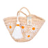 Personalized Daisy Straw Basket - Orange Summer Tote
