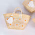 Personalized Daisy Straw Basket - Orange Summer Tote