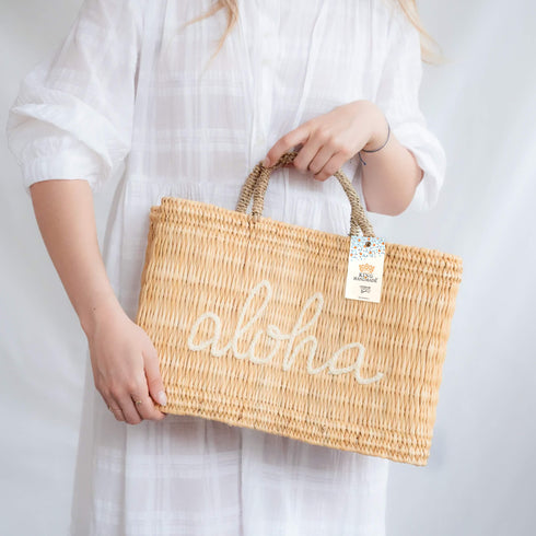 Personalized Embroidered Rattan Bag | Custom Weave Handbag