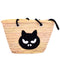 Personalized Halloween Cat Straw Basket Bag