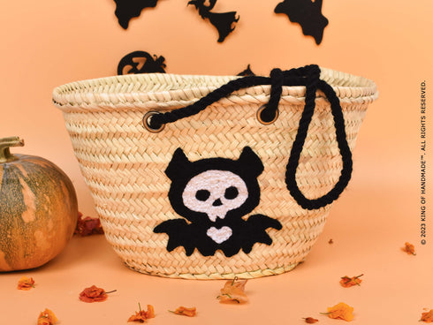Halloween bucket - Diego Bat Skeleton basket