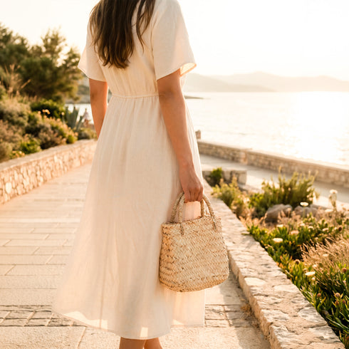 Personalized Mini Straw Handbag | Handmade Birkin Inspired Bag For Women