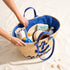 Personalized Nautical Anchor Beach Bag Handmade Moroccan Straw Tote with Blue Anchor and Aye Aye Captain Embroidery 3
