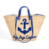 Personalized Nautical Anchor Beach Bag Handmade Moroccan Straw Tote with Blue Anchor and Aye Aye Captain Embroidery 6