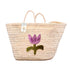 Personalized Purple Flower Straw Basket Bag