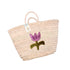 Personalized Purple Flower Straw Basket Bag