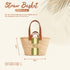 Personalized Blue Stripe Straw Beach Bag