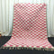Pink Checkered Berber Rug - Handmade Moroccan Wool Rug