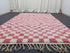 Pink Checkered Berber Rug - Handmade Moroccan Wool Rug
