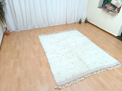 Polka Dotted Moroccan Wool Rug | Handmade Berber Rug