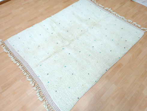 Polka Dotted Moroccan Wool Rug | Handmade Berber Rug