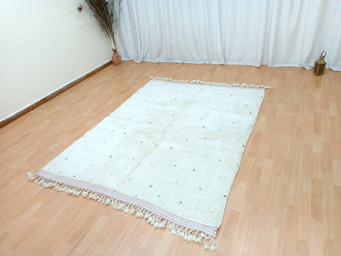 Polka Dotted Moroccan Wool Rug | Handmade Berber Rug