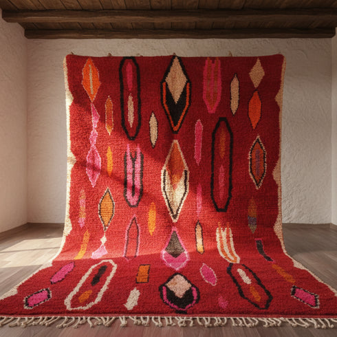 Handmade Moroccan Boujaad Wool Rug - Custom Berber Home Decor