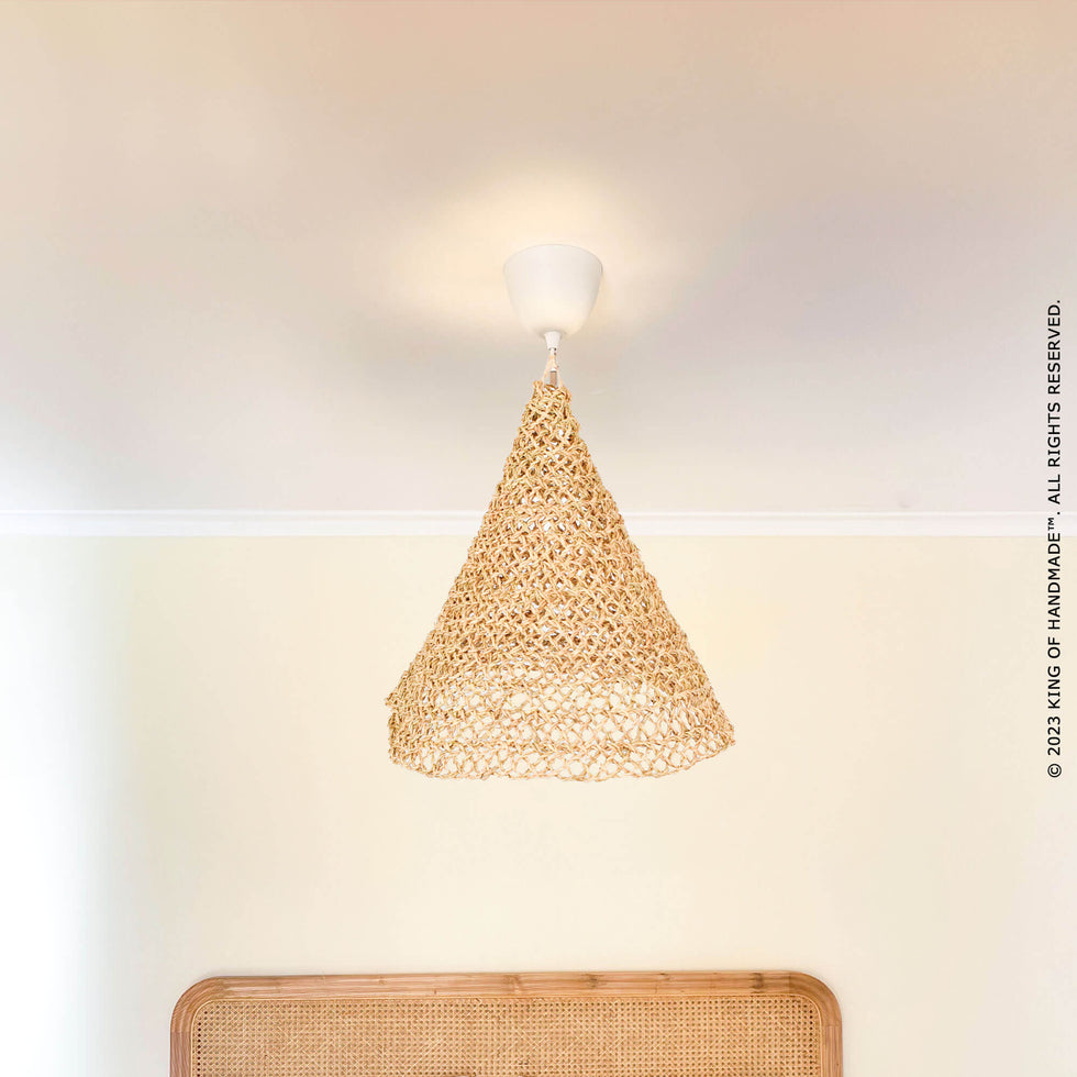 Moroccan Esparto Chandelier – Handwoven Natural Lamp