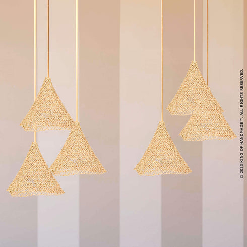 Rustic straw Lampshade Pendant Light - Straw Chandelier Luminaire Suspension