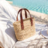 Handmade Raffia Tote Bag with Leather Handles 4