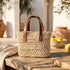 Handmade Raffia Tote Bag with Leather Handles 3