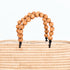 Moroccan Raffia Handbag | Small Summer Tote with Wooden Bead Handles