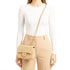 Small Quilted Jute Classic Shoulder Bag Natural Woven Flap Handbag With Gold Chain