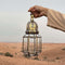 Standing Moroccan Brass Lantern with Clear Glass (CL 1007)