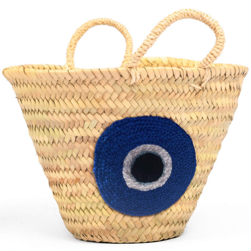 Straw Evil Eye Small Bag - Handcrafted Evil Eye Straw Bag