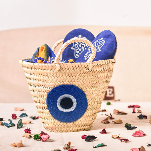 Straw Evil Eye Small Bag - Handcrafted Evil Eye Straw Bag
