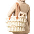Moroccan Straw Beach Bag – Beige Tassel Tote with Leather Handles
