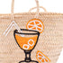 customizable Spritz, Please! summer tote bag for the beach orange cocktail embroided cup glass design