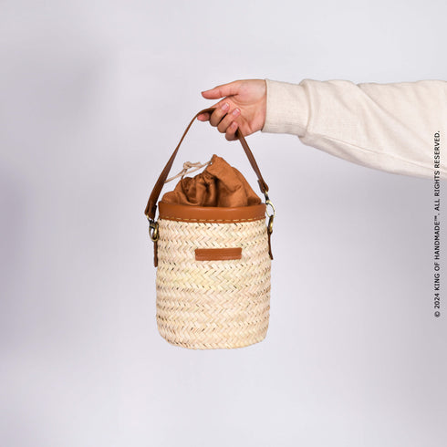 Stylish Women's Straw Bucket Bag | Handmade Womens Handbag