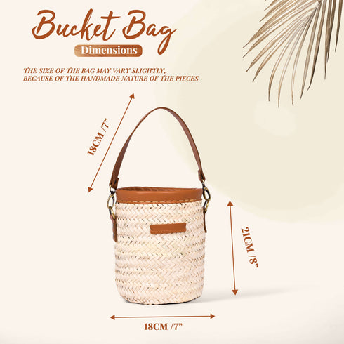 Stylish Women's Straw Bucket Bag | Handmade Womens Handbag