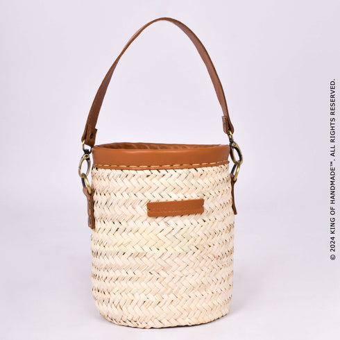 Stylish Women's Straw Bucket Bag | Handmade Womens Handbag