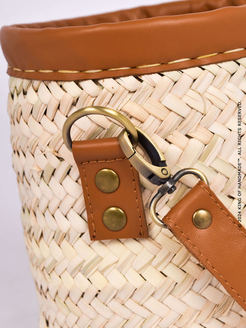 Stylish Women's Straw Bucket Bag | Handmade Womens Handbag