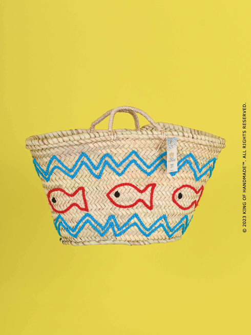 Summer Bag With Fish Motif - Unique Beach Tote