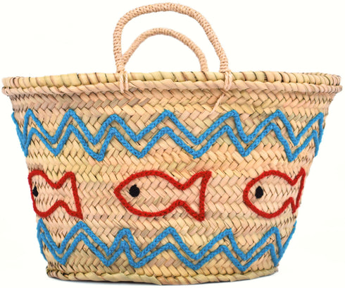 Summer Bag With Fish Motif - Unique Beach Tote