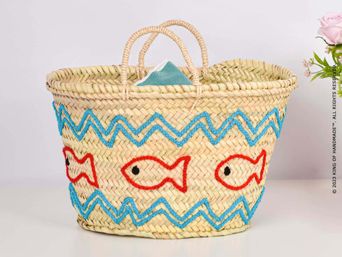 Summer Bag With Fish Motif - Unique Beach Tote