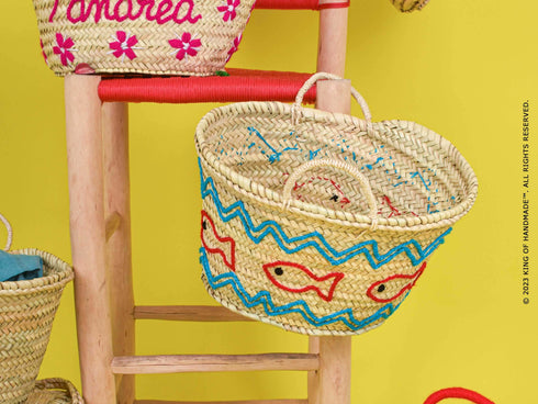 Summer Bag With Fish Motif - Unique Beach Tote