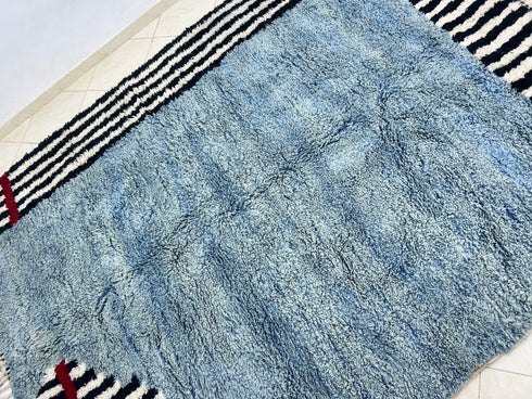Turquoise Handmade Berber Moroccan Rug - Custom Beni Ourain Rug