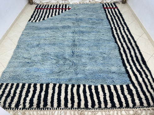 Turquoise Handmade Berber Moroccan Rug - Custom Beni Ourain Rug