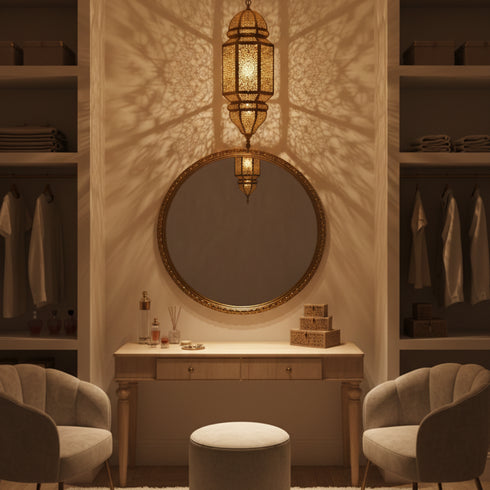 Handmade Moroccan Brass Pendant Lamp Bohemian Riad Lantern (pl-2023)