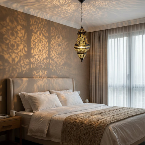 Handcrafted Moroccan Lantern - Floral Cutwork Hanging Lamp