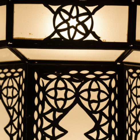 Handcrafted Moroccan Glass Ceiling Lamp - Elegant Pendant