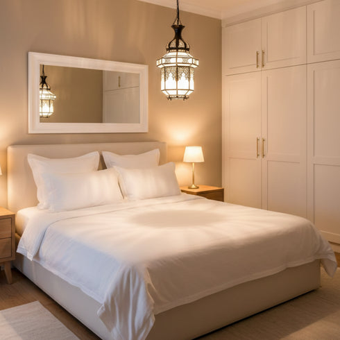 Handcrafted Moroccan Glass Ceiling Lamp - Elegant Pendant