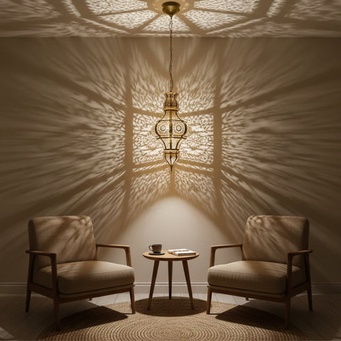 Moroccan Brass Pendant Lamp - Exotic Lighting Decoration