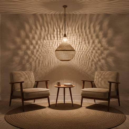 Moroccan Brass Pendant Light - Handcrafted Decoration